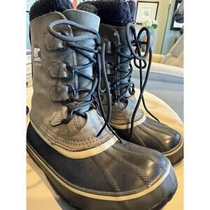 Sorel Caribu Waterproof Womens US 7 Winter Iconic Suede Upper Rubber Lower